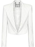 Philipp Plein blazer crop Cady à ornements en cristal - Blanc