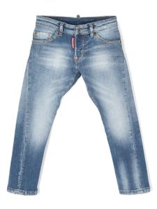 DSQUARED2 KIDS jean droit à effet délavé - Bleu