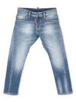 DSQUARED2 KIDS jean droit à effet délavé - Bleu