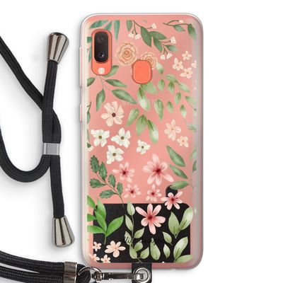 Botanical sweet flower heaven: Samsung Galaxy A20e Transparant Hoesje met koord