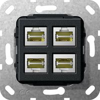 Computeraansluiting 4-voudig RJ45 CAT 6A mat zwart GIRA 569910