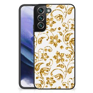 Samsung Galaxy S22 Plus Bloemen Hoesje Gouden Bloemen