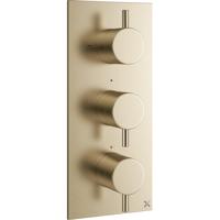 Crosswater MPRO inbouw thermostatisch douchekraan verticaal 2 stopkranen geborsteld messing (goud) sw385415/sw385439