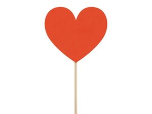 Cake Toppers Hartjes Rood (6st)