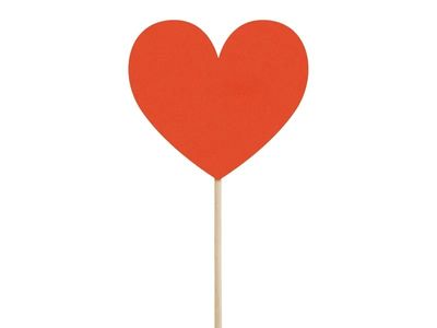Cake Toppers Hartjes Rood (6st)
