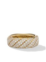 David Yurman bague Sculpted Cable en or 18ct pavée de diamants - thumbnail