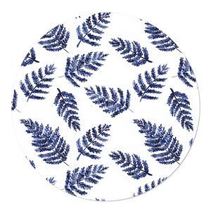 Muurcirkel Watercolors Leaves Blue White 40 Ophangsysteem