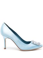 Manolo Blahnik escarpins Hangisi 90 mm en satin - Bleu