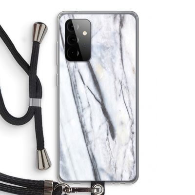 Gestreepte marmer: Samsung Galaxy A72 5G Transparant Hoesje met koord