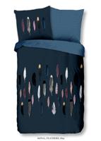 Good Morning Dekbedovertrek "veren" - Blauw - (155x220 cm) - Katoen