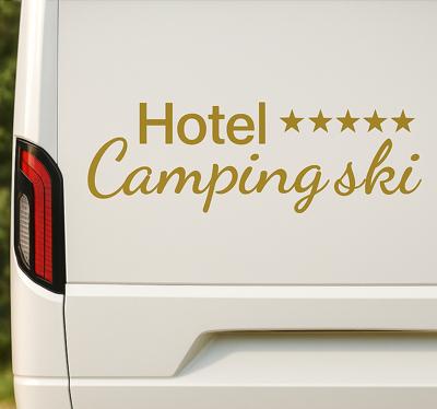 Vijfsterrenhotel camping caravan sticker