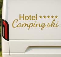 Vijfsterrenhotel camping caravan sticker
