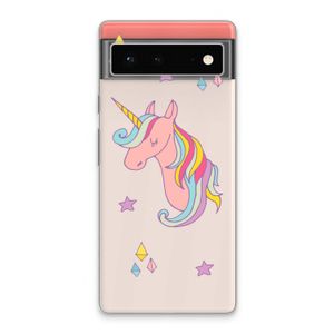Roze eenhoorn: Google Pixel 6 Transparant Hoesje