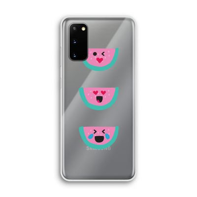 Smiley watermeloen: Samsung Galaxy S20 Transparant Hoesje