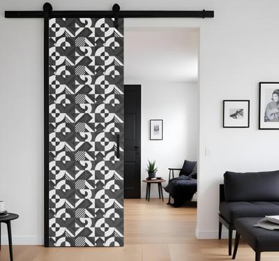 Zwart-wit geometrisch deursticker