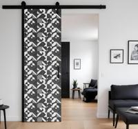 Zwart-wit geometrisch deursticker