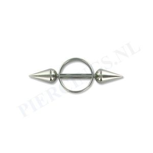 Tepelpiercing shield ronde spikes S
