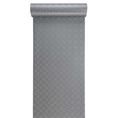 Leen Bakker - Vinyl Metallica - Traanplaat Grijs - PVC - Zilverkleurig - B400 Cm