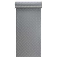 Leen Bakker - Vinyl Metallica - Traanplaat Grijs - PVC - Zilverkleurig - B400 Cm