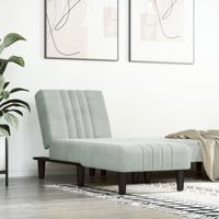 Chaise longue fluweel lichtgrijs
