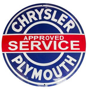 Chrysler Plymouth Approved Service Emaille Bord - 50 cm ø