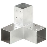 VidaXL Paalverbinding y-vorm 71x71 mm gegalvaniseerd metaal