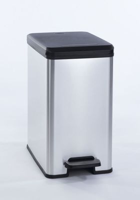 Curver decobin slimbin pedaalemmer 25 liter rechthoekig zilver metallic