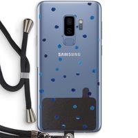 Blauwe stippen: Samsung Galaxy S9 Plus Transparant Hoesje met koord