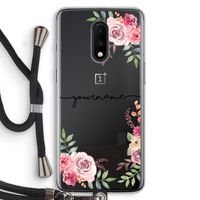 Rozen: OnePlus 7 Transparant Hoesje met koord
