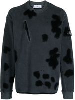 Stone Island abstract-pattern fleeced-jersey sweater - Gris - thumbnail