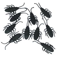 Fiestas nep kevers/kakkerlakken 7 cm - zwart - 10xA - Horror/griezel thema decoratie beestjes - Feestdecoratievoorwerp - thumbnail