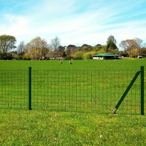 VidaXL Euro hek 10x1,5 m staal groen