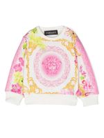 Versace Kids sweat à imprimé baroque - Blanc