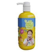 Natural Face & Fingerpaint fles met pompje - geel, 1l
