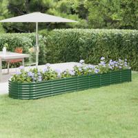 Plantenbak 368x80x36 cm gepoedercoat staal groen