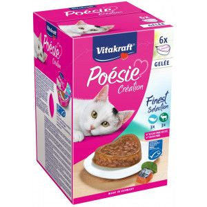 Vitakraft Poésie Création in gelei natvoer kat multipack (6 x 85 g) 1 verpakking