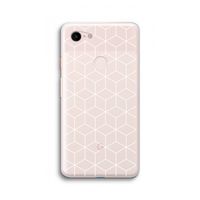 Zwart-witte kubussen: Google Pixel 3 XL Transparant Hoesje