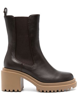 TWINSET bottines en cuir 85 mm - Marron