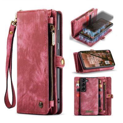 Caseme - Samsung Galaxy S23 - Vintage 2 in 1 portemonnee hoes - Rood