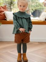 Corduroy short voor meisjesbaby hazelnoot