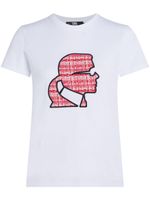 Karl Lagerfeld t-shirt Bouclé Profile en coton biologique - Blanc