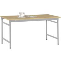 Manuflex BB3035.9006 Bijzettafel basis stationair met multiplex tafelblad in aluminium zilver vergelijkbaar met RAL 9006, bxdxh: 1250 x 600 x 780 mm - thumbnail