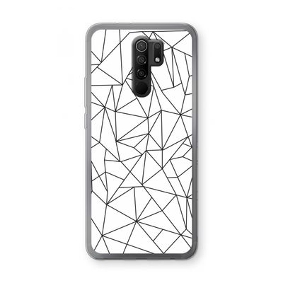 Geometrische lijnen zwart: Xiaomi Redmi 9 Transparant Hoesje