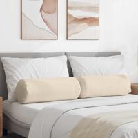 Bolster Kussens 2 pcs Beige 25 x 70 cm Microvezel Stof Bolster Kussens 2 pcs Beige 25 x 70 cm Microvezel Stof