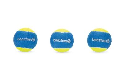 Beeztees Beeztees Fetch Tennisbal Blauw/Geel 3 stuks (6,3cm)