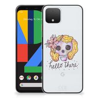 Silicone Back Case Google Pixel 4 Boho Skull