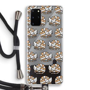 Slapende poes: Samsung Galaxy S20 Plus Transparant Hoesje met koord