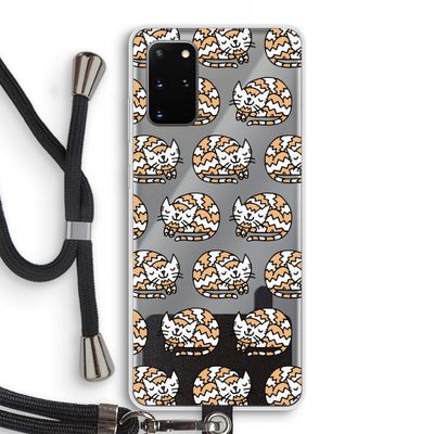 Slapende poes: Samsung Galaxy S20 Plus Transparant Hoesje met koord