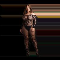 Le Désir by Shots Bodystocking met Off-Shoulder Lange Mouwen - OSX - Zwart