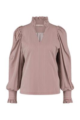 Rosella stripe blouse - offwhite/stone red - 07071